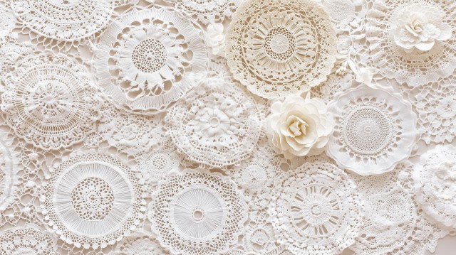 Vintage Lace Doilies in Soft Overlapping Layers