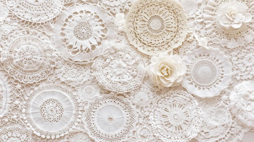 Vintage Lace Doilies in Soft Overlapping Layers