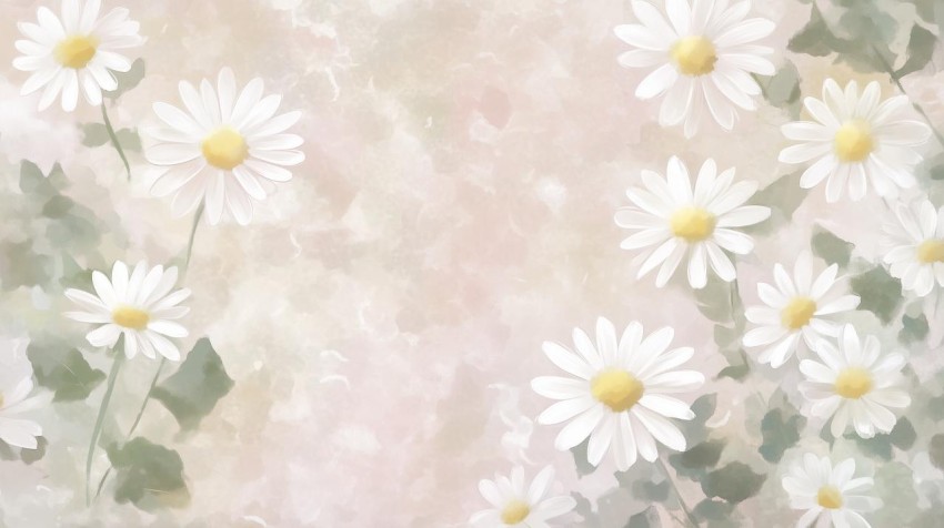 Soft Daisies on Pastel Pink Background