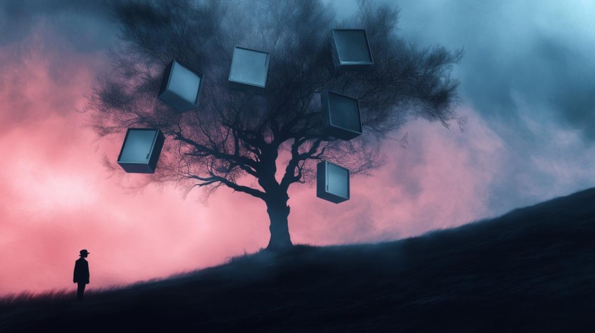 Surreal Tree with Command-Line Windows