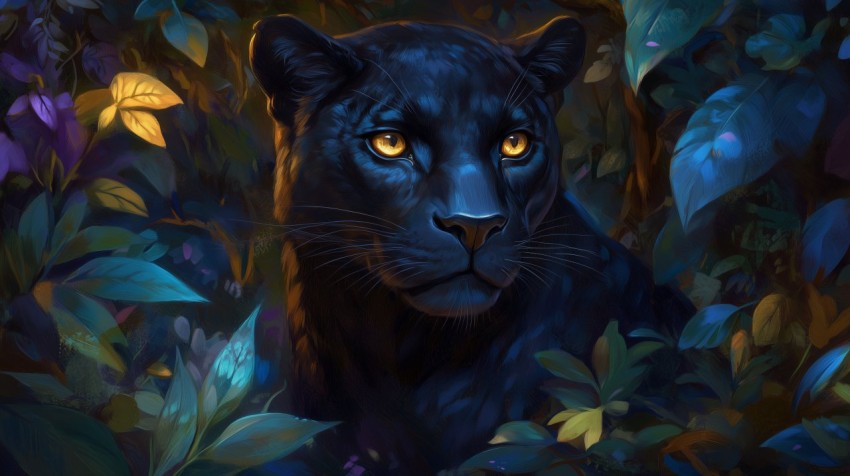 Panther’s Gaze from Rainforest Shadows