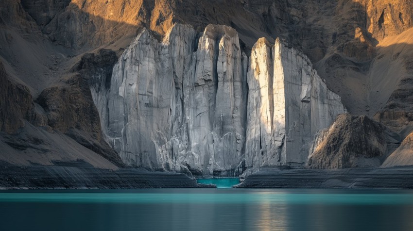 Majestic Marble Cliff Over Dark Soil