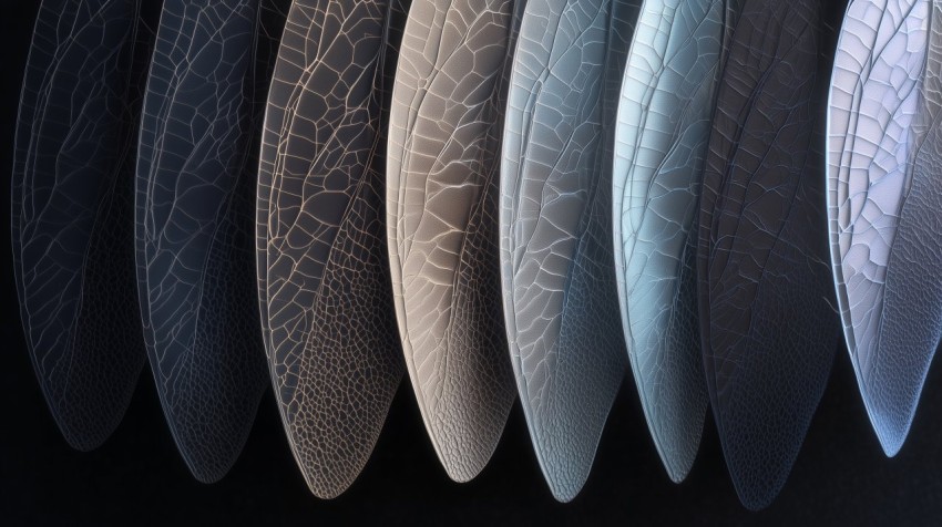 Translucent Dragonfly Wings on Charcoal Background