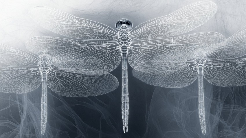 Translucent Dragonfly Wings on Charcoal Background