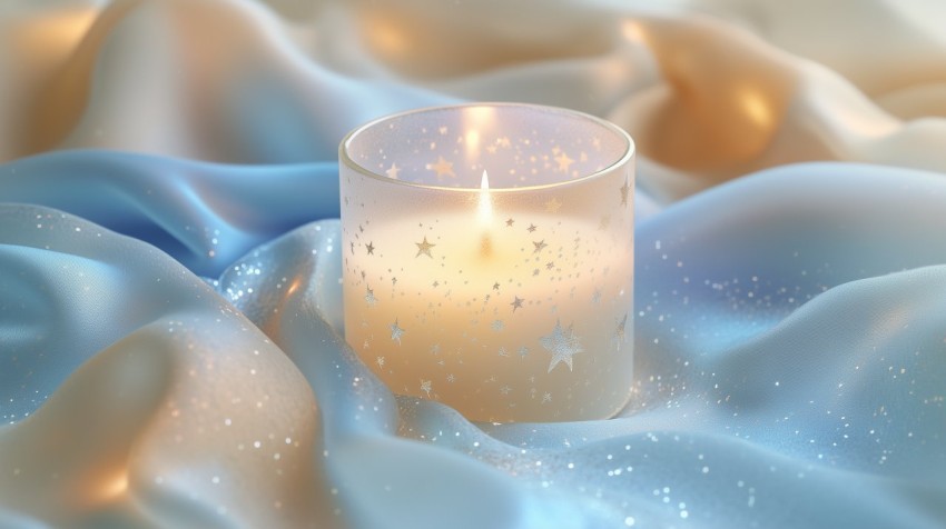 Ethereal Candle with Starry Etchings