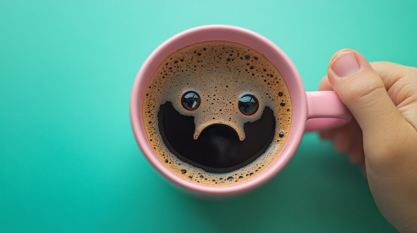 Cup of Coffee with a Playful Face