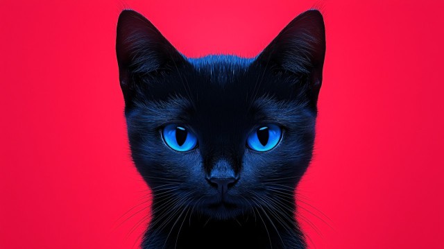 Surreal Cat Portrait in Vibrant Colors