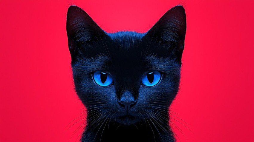 Surreal Cat Portrait in Vibrant Colors