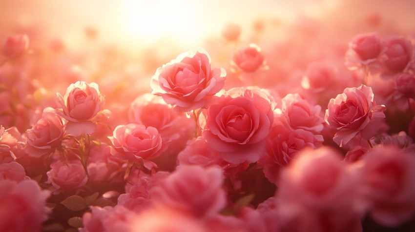 Silken Sea of Roses with Beautiful Bokeh