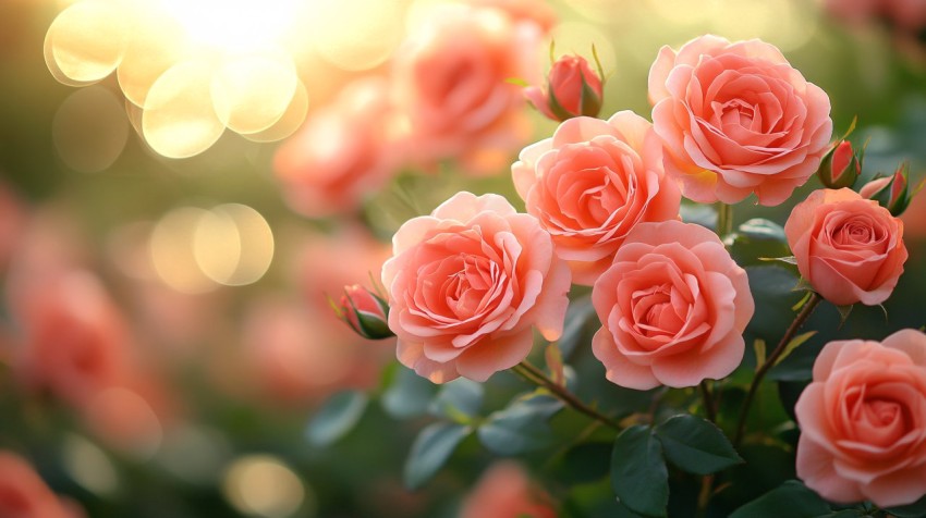 Silken Sea of Roses with Bokeh Effect