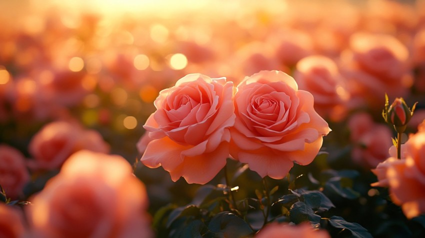 Silken Sea of Roses with Dreamy Bokeh