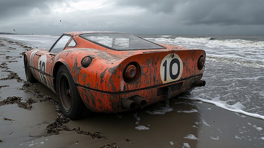 Rusty Ferrari F-50 on the Beach