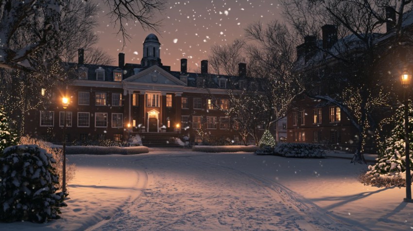 1940s Ivy League University at Dusk