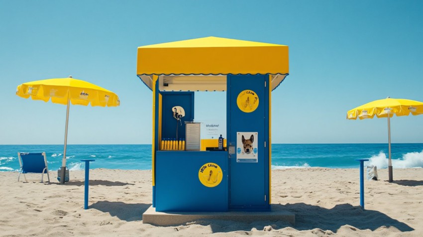 Pop-Up Sunscreen Station for Beachgoers