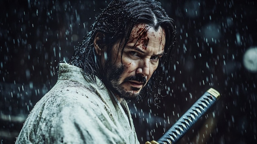 Keanu Reeves as Samurai Jack in Rain