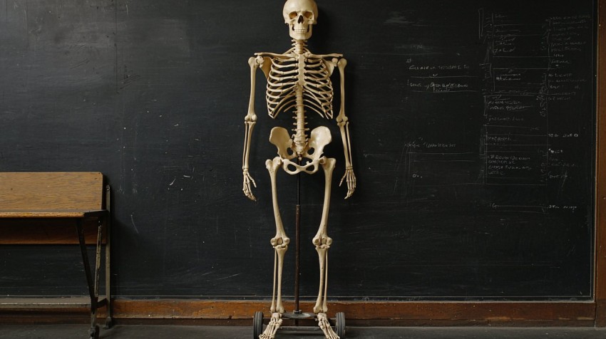 Life-Sized Skeleton Model in Classroom Setting