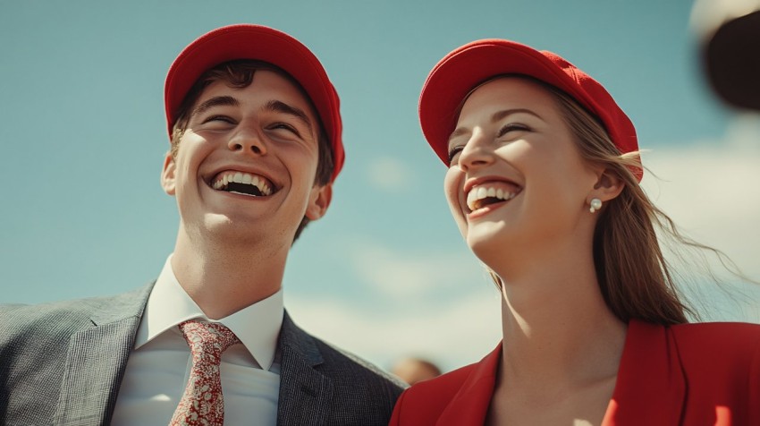 Australian Couple at Formal Event on Sunny Day