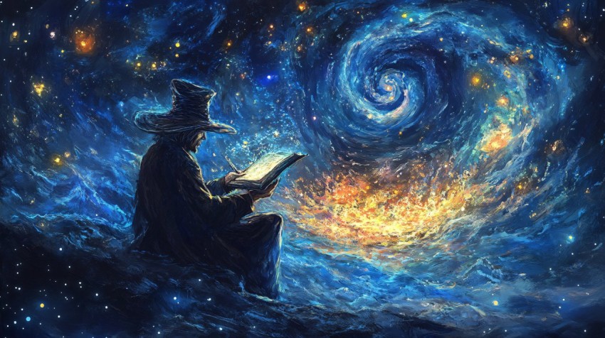 Mystical Tutor in Van Gogh's Ethereal Style