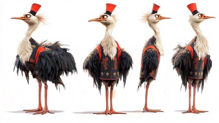 Ostrich Magician in Magic Academy Uniform Five Views