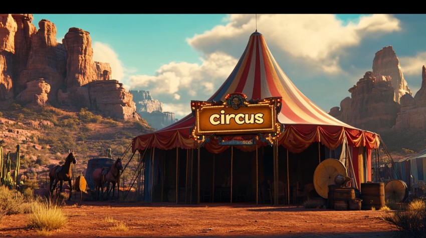 Wild West Circus Tent in Pixar Style