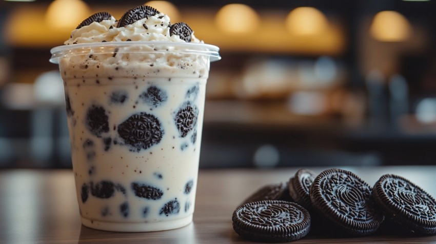 Oreo Milk Tea with Clean Background and Soft Tones