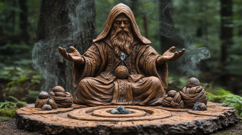 Redwood Bio-Wizard Calming Earth Elemental Sculpture