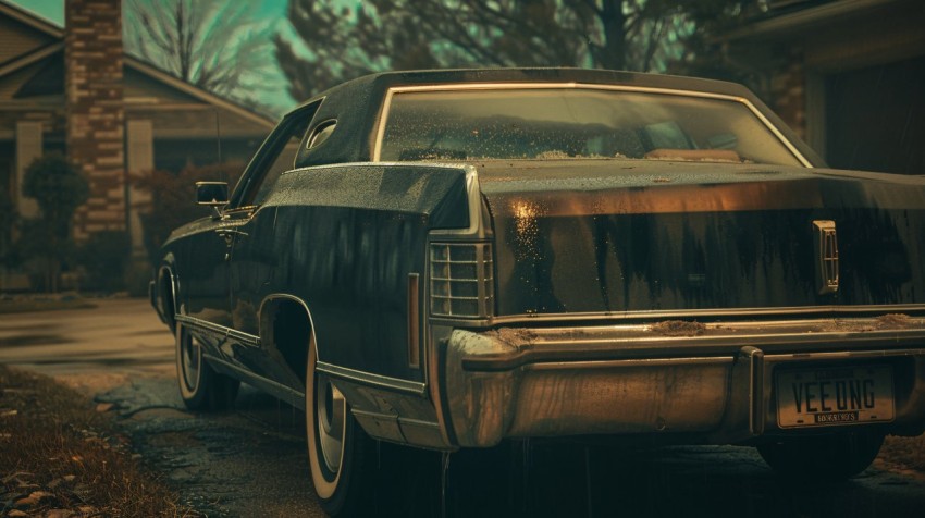 Close-Up of 1970's Lincoln Continental Trunk