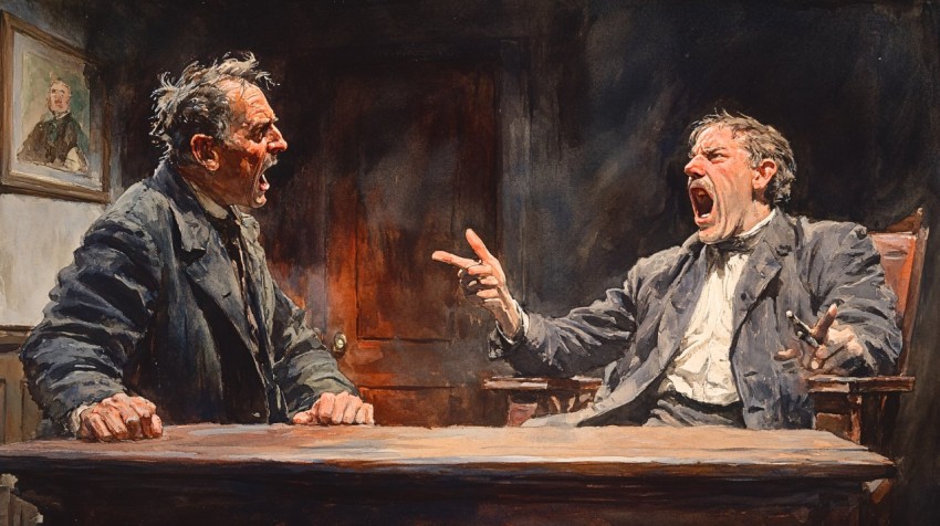 Courtroom Confrontation in a Small Town, 1870