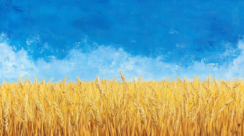 Field of Wheat Under Blue Sky