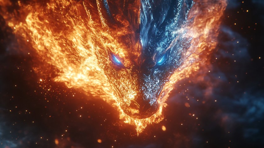 Fire and Ice Dragon: Fantasy Movie Poster Design