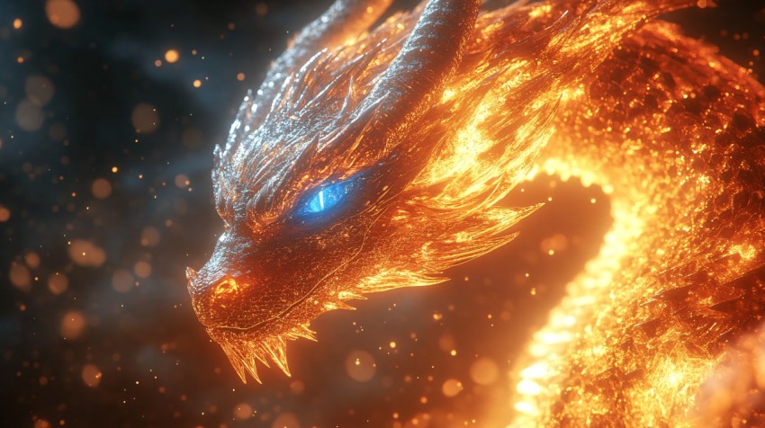 Fire and Ice Dragon Fantasy Movie Poster Design