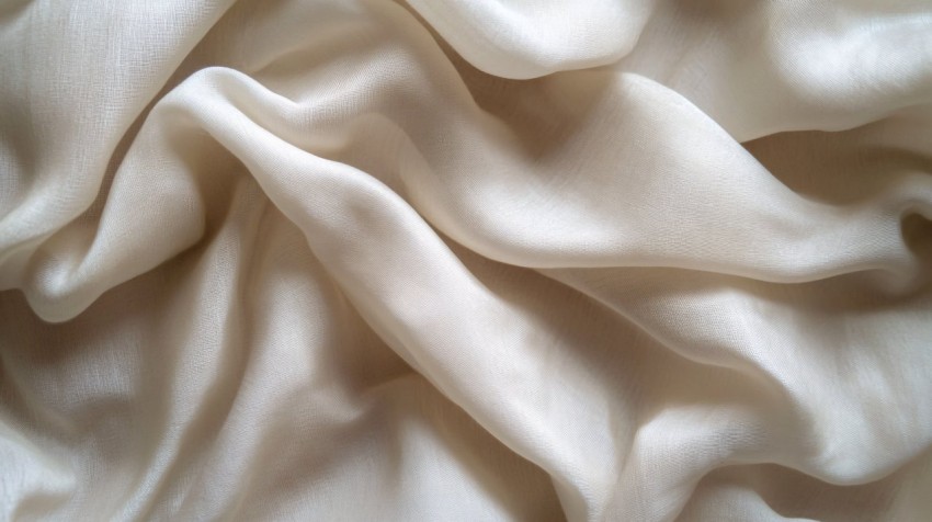 Close-Up of Smooth White Silky Floating Fabric