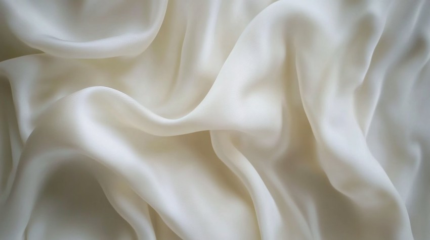 Close-Up of Smooth Silky White Fabric Texture