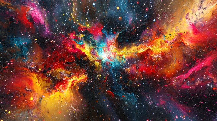 Journey Through a Colorful Space Wormhole in Sci-Fi Art