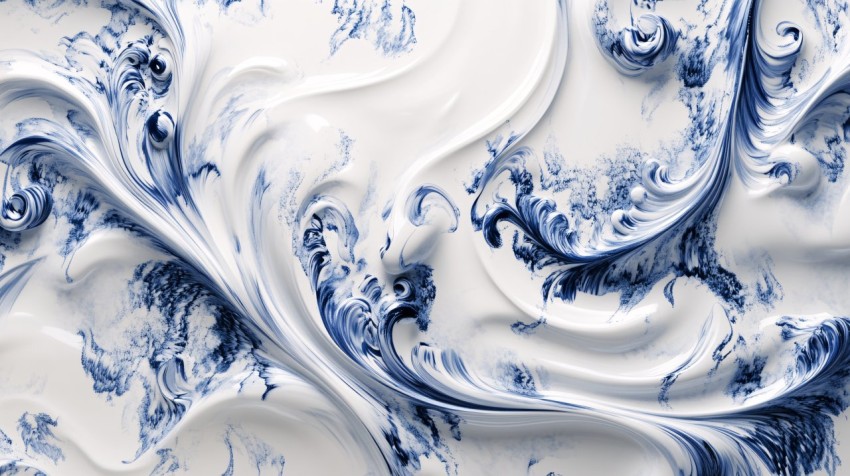 Morphing Ceramic with Vintage Blue Patterns