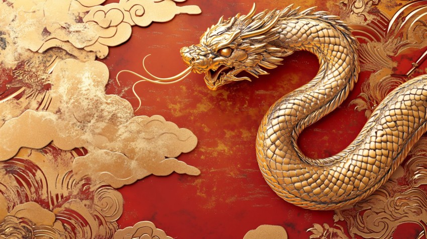 Golden Snake Illustration for Chinese Year of the Snake