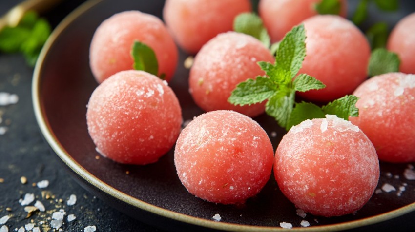 Watermelon Balls in Glass Bowl for Summer