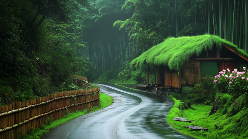 Serene Bamboo Forest Path