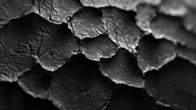 Close-Up of Dark Cracked Surface with Textured Layers