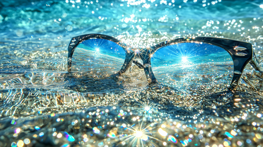 Sun-Kissed Sunglasses on Shimmering Water