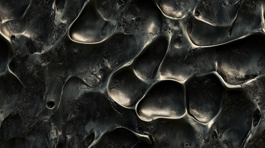 Abstract Black Liquid Texture with Glossy Surface