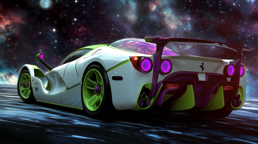 Futuristic Sports Car on an Extraterrestrial Terrain