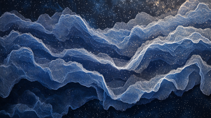 Cosmic wave network with starry background