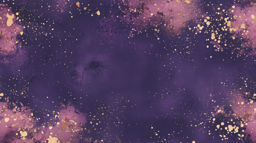 Abstract Purple and Gold Splatter Background