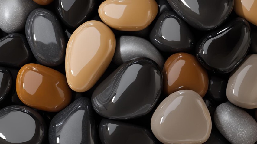 Glossy Pebbles in Earthy Tones