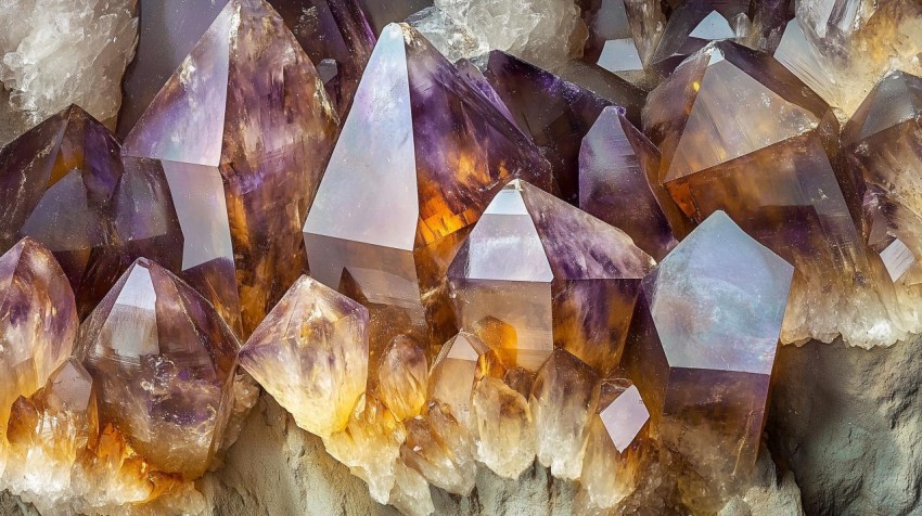 Amethyst Crystal Cluster with Prism Formations