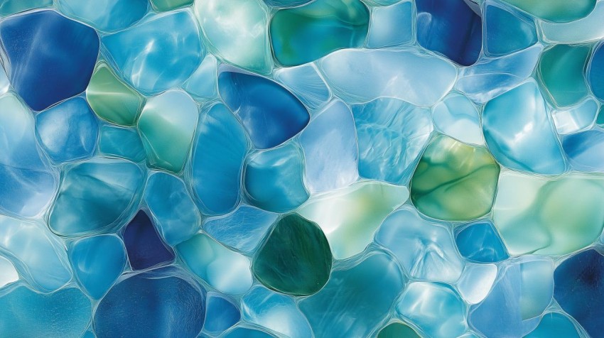 Abstract Blue and Green Glass Mosaic