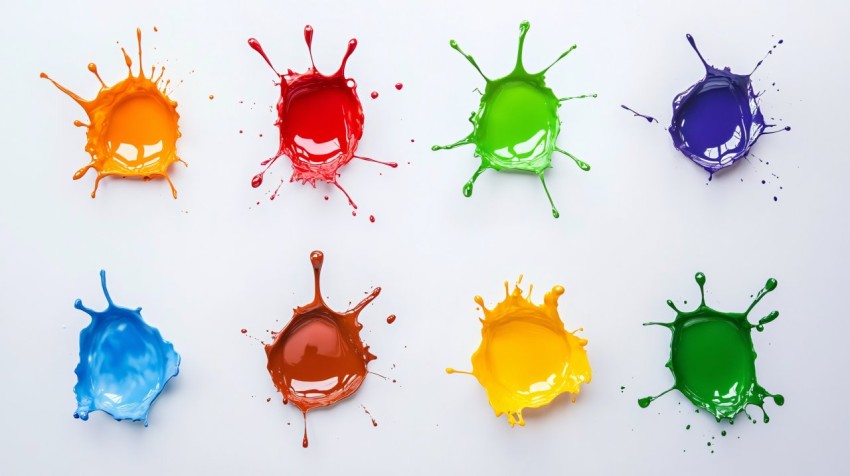 Paint Splashes on White Background