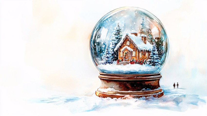 Ornate Magical Snowglobe with Christmas Gingerbread House