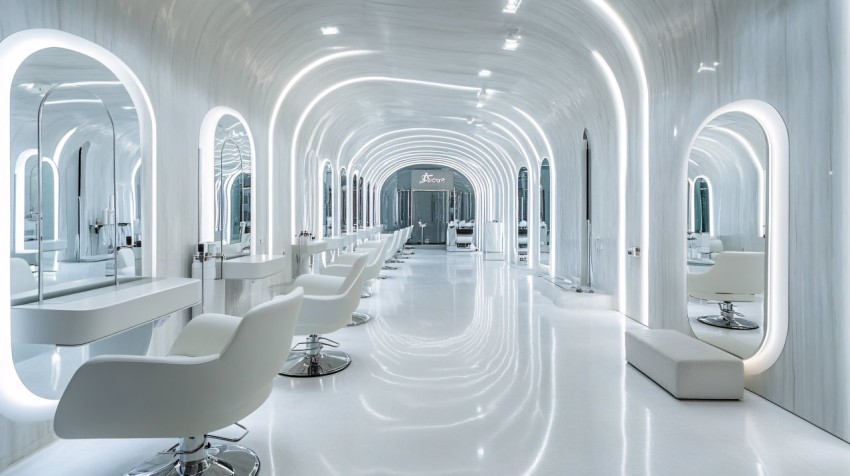 Futuristic Modern Beauty Salon with Clean Design